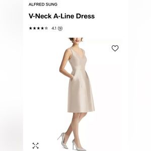 Alfred Sung V-Neck Pleated Skirt Cocktail Dress with Pockets